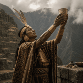 A cultural scene inspired by Incan mythology