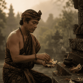A cultural scene inspired by Indonesian mythology
