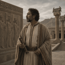 A cultural scene inspired by Iranian mythology