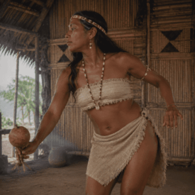 A cultural scene inspired by Kalinago mythology