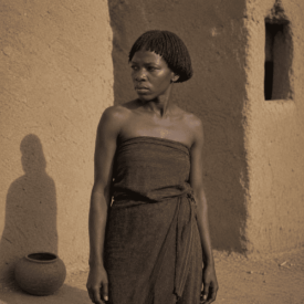 A cultural scene inspired by Kanuri mythology