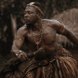 A cultural scene inspired by Kongo mythology
