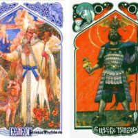 Mythlok - Belobog and Chernobog Painting of Belobog with Chernobog