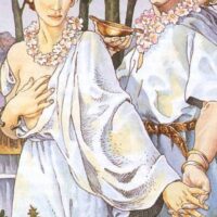 Painting involving the Irish god Delbaeth