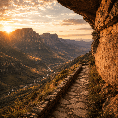 The Drakensberg Mountains during sunrise