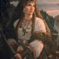 Painting of the Slavic goddess Dziewanna