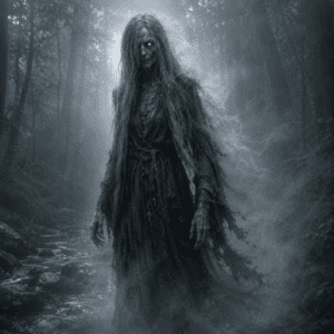Slavic Likho in a dark forest