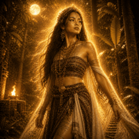 Mythlok - Nagmalitong Yawa Sinagmaling Diwata_ Nagmalitong Yawa Sinagmaling Diwata standing in a dense ancient Philippine forest at night