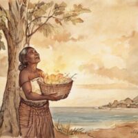 Art involving Nei Tituaabine from Kiribati