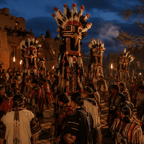 Scene from the Zuni festival of Shalako