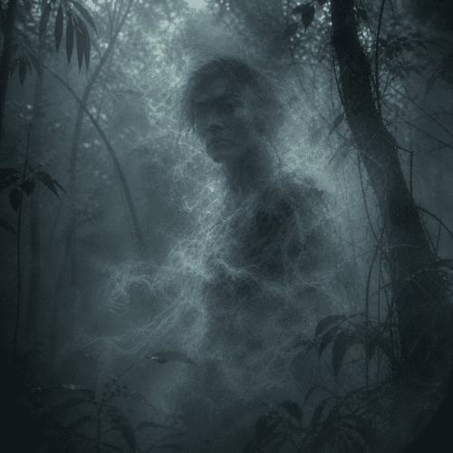 Tambal in a dense Philippine rainforest at dusk