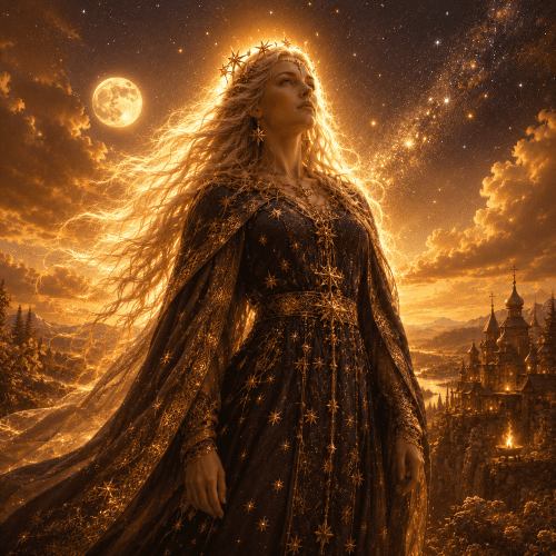Zorya Polunochnaya, the Midnight Star from Slavic mythology
