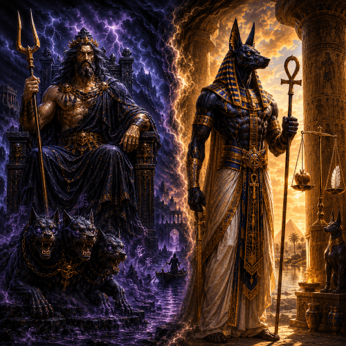 Hades vs Anubis in a faceoff