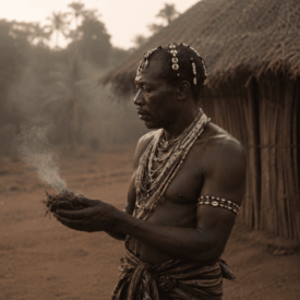 Tribal imagery representing Kru mythology