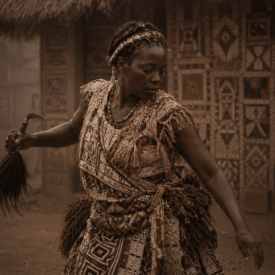 Tribal imagery representing Kuba mythology
