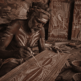Tribal imagery representing Kunwinjku mythology