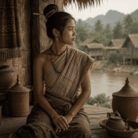 Tribal imagery representing Laotian mythology