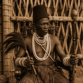 Tribal imagery representing Lunda mythology