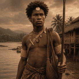 Tribal imagery representing Malaita mythology