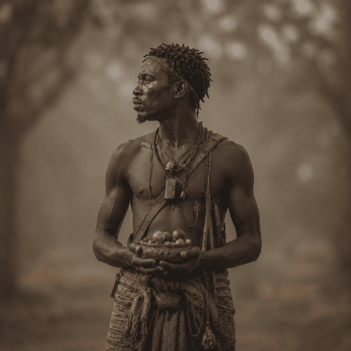 Tribal imagery representing Mande mythology
