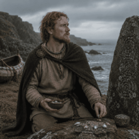 Tribal imagery representing Manx mythology