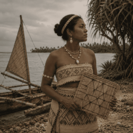 Tribal imagery representing Marshallese mythology