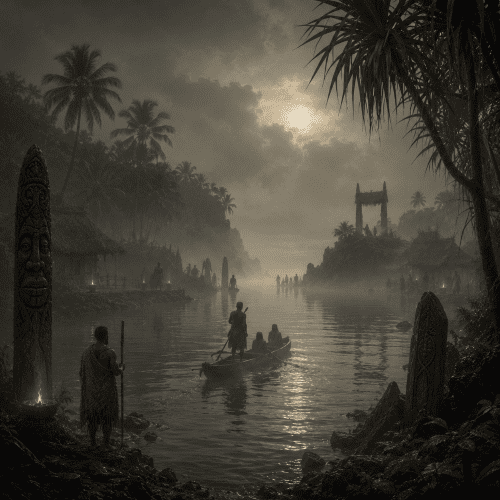 The underworld of Bulu with sacred waters in the mist