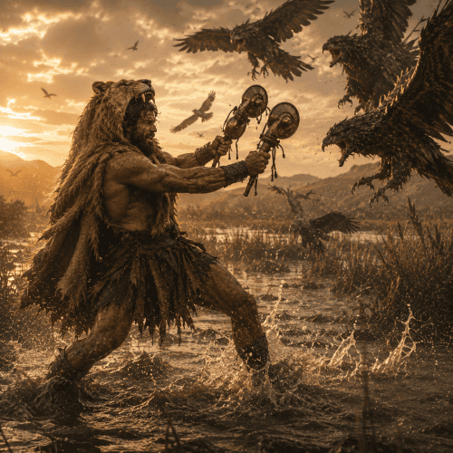 Heracles Defeating the Stymphalian Birds