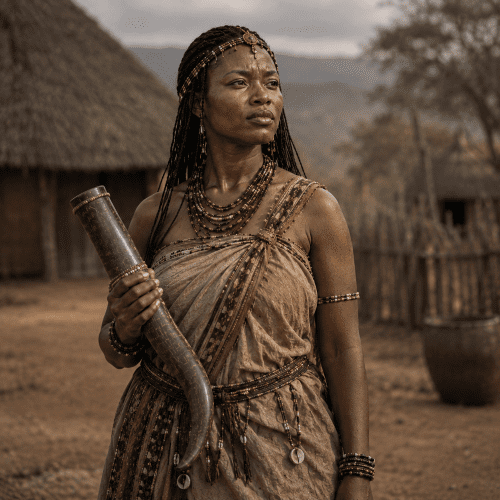 Dzugundini standing in the African savanna during her migration
