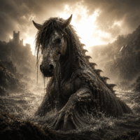 Mythlok - Glashtyn Glashtyn emerging from the stormy coastal waters of the Isle of Man at twilight