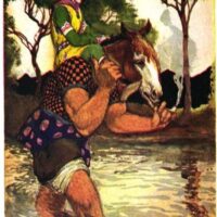 Mythlok - Glashtyn ancient Illustration of the Manx shapeshifter Glashtyn