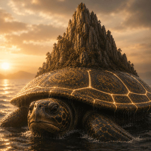 Kurma the tortoise avatar of Vishnu beneath the Ocean of Milk