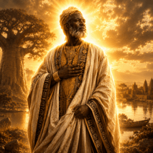 Maa Ngala as an immense divine presence emerging from cosmic darkness