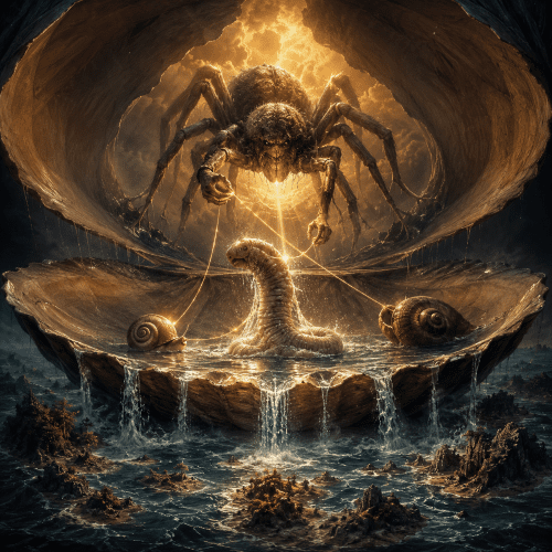 Nauruan Creation Story : Areop-Enap and the Birth of the World The creator's web of creation in the Nauruan Creation Story