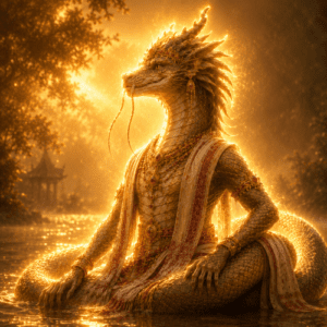 akhangba the divine serpent-dragon god of Manipur emerging from the sacred landscape of Kangla