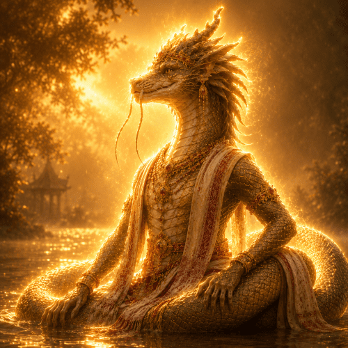 akhangba the divine serpent-dragon god of Manipur emerging from the sacred landscape of Kangla