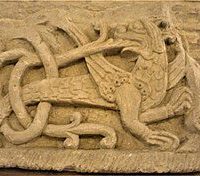Carving of the Slavic God Simargl
