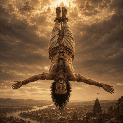 Trishanku suspended between heaven and earth