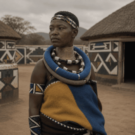 Tribal imagery representing Ndebele mythology