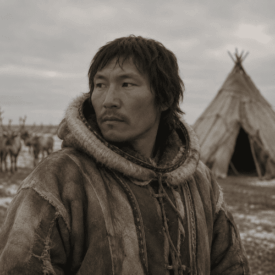 Tribal imagery representing Nenets mythology