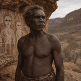 Tribal imagery representing Ngarinyin mythology