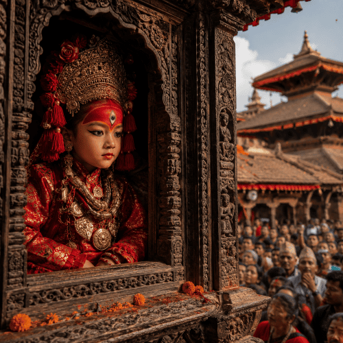 The living goddess Kumari in Nepal