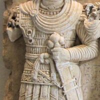 Stone carving of the Arabian god Aglibol