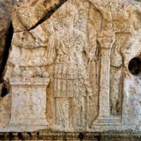 Stone carving of the Arabian god Aglibol