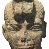 Stone head of the Kushite god Amun of Napata