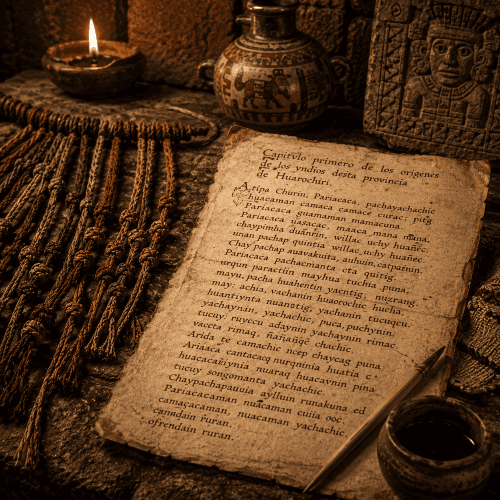 Classical Quechua as Inca manuscript and quipu
