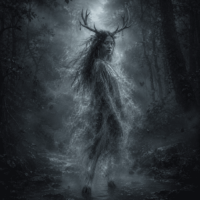 Mythlok - Deer Woman Deer Woman from Muscogee mythology emerging from a mist-filled Southeastern North American forest