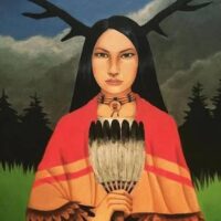 Mythlok - Deer Woman painting Painting of the Muscogee Deer Woman