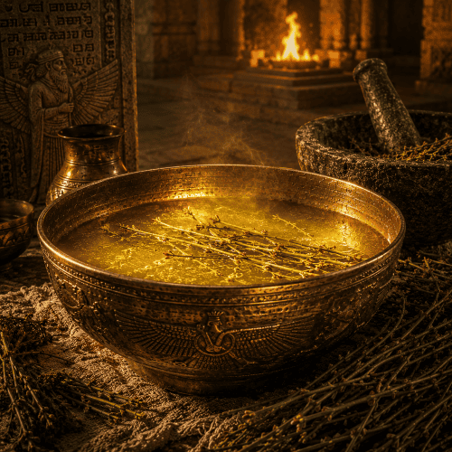 Haoma after the Mystical ritual in an ancient temple