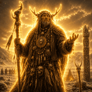 Underworld god Nga in the Siberian landscape